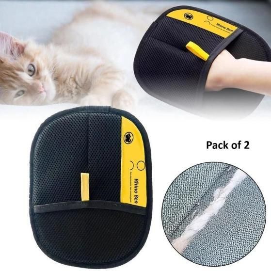 Pet Hair Remover Gloves (Pack of 2) – Double-Sided, Washable & Easy Fur Cleaner for Cats & Dogs