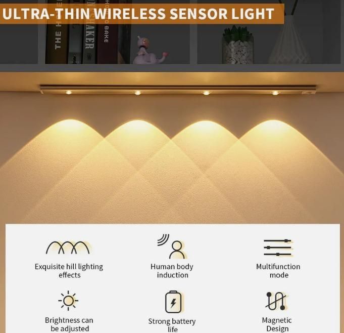 GlowSense™ LED Motion Sensor Cabinet Light – USB Rechargeable